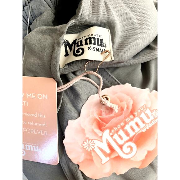 Show Me Your Mumu Kendall Maxi Dress in Soft Charcoal Crisp XS NWT - Picture 4 of 6